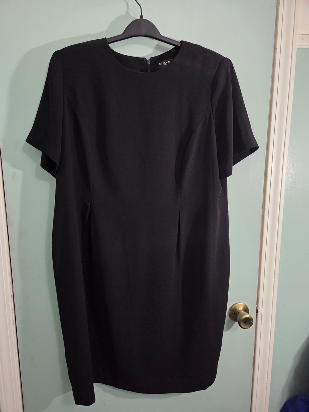 Debra Michaels Black Short-Sleeve Sheath Dress